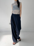 Koi high neck see-through sleeveless blouse