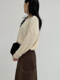 Leaf Boatneck Crop Knit