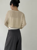 Hook Crop Knit Cardigan