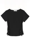 Buckle Crop Ribbed T-Shirt