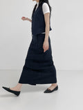 Beth Unbalanced Stripe H-Line Skirt