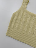 Cable Square Neck Knit Vest