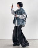 Duo Snap Balloon Denim Pants