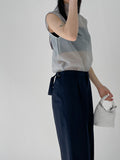 Koi high neck see-through sleeveless blouse