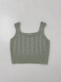 Cable Square Neck Knit Vest