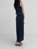 Beth Unbalanced Stripe H-Line Skirt