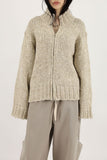 Normcore mix knit zip-up