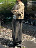 Brown Tin Brush Wide Denim