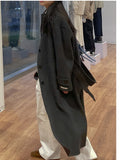 [handmade/wool90%] Mohair Hidden Robe Handmade Long Coat
