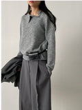 Unbalanced Collar Loose Fit Knit