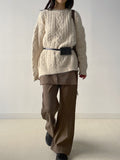 Angora Cable Overfit Long Knit