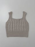 Cable Square Neck Knit Vest