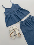 [non-fade] Frill Selvedge Bustier Sleeveless