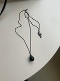Black Bold Drop Layered Necklace