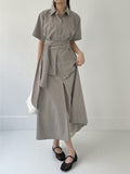 [Short sleeve ver.] Purette Wrap Loose Fit Shirt