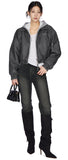 Au Vintage Leather Bomber Jacket