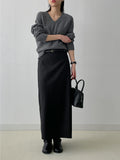 Demure V-neck Raglan Knit