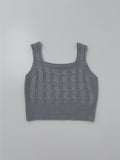 Cable Square Neck Knit Vest
