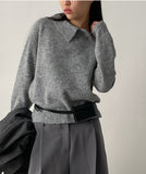 Unbalanced Collar Loose Fit Knit