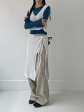 [set] Dining layered knit two-piece