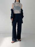 Koi high neck see-through sleeveless blouse