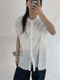 Lace Pintuck Half Blouse