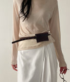 Suede Snap Card Wallet Belt