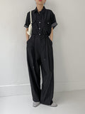 [unisex] Stripe Tencel Two-Way Banding Slacks