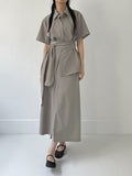 [Short sleeve ver.] Purette Wrap Loose Fit Shirt