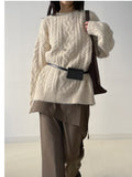 Angora Cable Overfit Long Knit