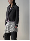 Fringe 3 Button Overfit Crop Jacket