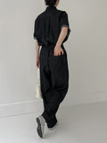 [unisex] Stripe Tencel Two-Way Banding Slacks