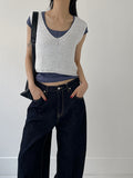 [set] Dining layered knit two-piece