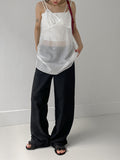 Back Shirring Stopper Nylon Wide Pants