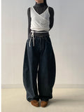 344 Vintage Brushed Balloon Wide Denim Pants