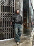 Berlin Crack Washing Leather Jacket