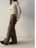 Angora Cable Overfit Long Knit