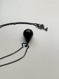 Black Bold Drop Layered Necklace