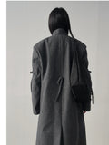 [unisex] Ribbon Two-Way Overfit Long Coat