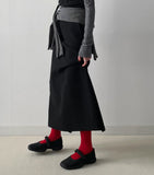 Teddy banding H-line long skirt