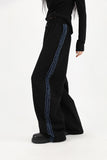 Side denim track pants