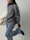 Angora Cable Overfit Long Knit