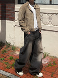 Brown Tin Brush Wide Denim