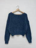 Leaf Boatneck Crop Knit