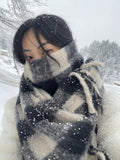 Check Fringe Long Muffler