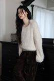 Belted frill velvet pants