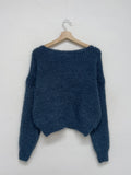 Leaf Boatneck Crop Knit