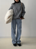 Angora Cable Overfit Long Knit