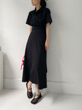 [Short sleeve ver.] Purette Wrap Loose Fit Shirt