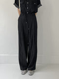 [unisex] Stripe Tencel Two-Way Banding Slacks